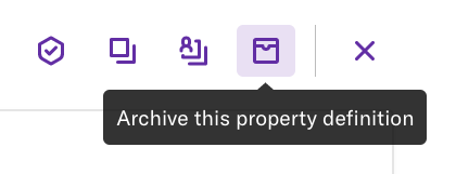 The archive property button on the event details page