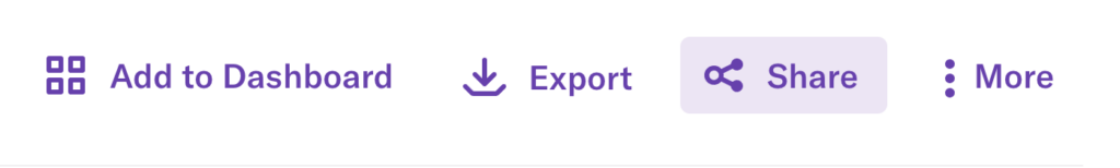 The share button is between the More and Export button.