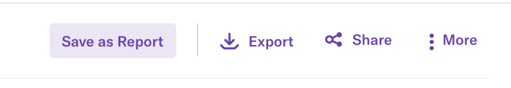 The 'Export' button as it appears on the Report details page